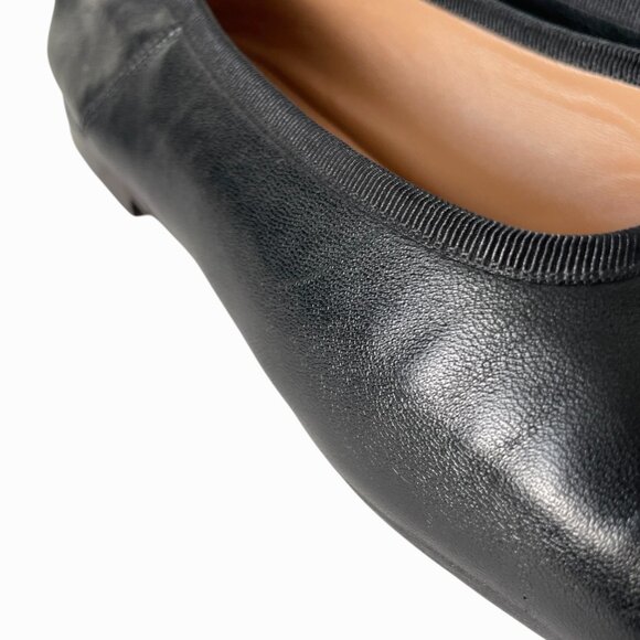 Mansur Gavriel Square Toe Ballet Flats Black Leather Size 40 - Picture 8 of 9